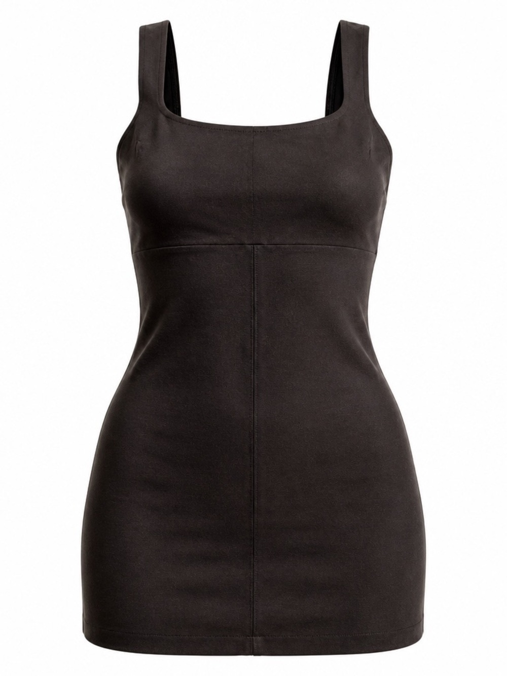 Loft Sleek Black Square-Neck Mini Dress